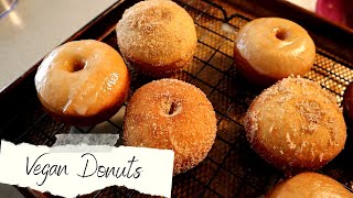 VEGAN Donuts Glazed amp Cinnamon Sugar  Vegan Recipes [upl. by Light]