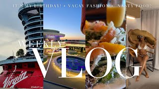 WEEKLY VLOG Birthday Cruise  Honest Review of Virgin Voyages  Stung by a Jellyfish [upl. by Calore]