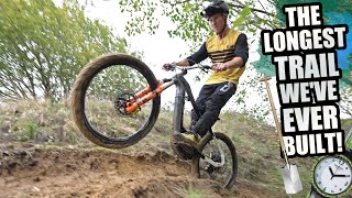 THE 2 HOURS TO BUILD AND RIDE CHALLENGE  LONGEST MTB TRAIL YET [upl. by Enajyram]