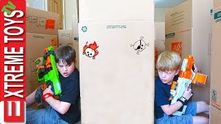 Ethan Vs Cole Nerf Battle Royale in a Box Maze Fort [upl. by Erdah654]