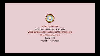 Medicinal Chemistry II  Vasodilators Introduction Classification and Mechanism of Action [upl. by Giff562]