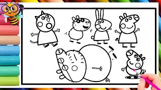 Peppa Pig with daddy pi playing Drawing Painting and Coloring for Kids and Toddlers [upl. by Seymour]