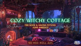 Cozy Witchy Cottage Ambience ASMR Potion Making amp Crackling Fire Sounds Fall asleep fast [upl. by Aleekahs]