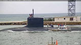 Submarine Departs Port Everglades after Fleet Week 2023 [upl. by Sigsmond]