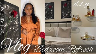 VLOG  DIY Easy Wall Art Bedroom Refresh Easy Painting diycrafts diywallhanging [upl. by Atworth365]