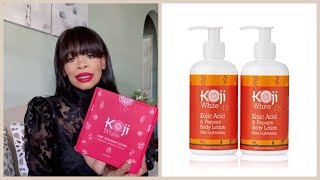 KOJI WHITE KOJIC ACID BODY LOTION REVIEW [upl. by Roht285]