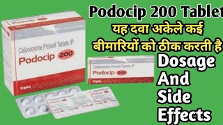 Podocip 200 Tablet Uses  Cefpodoxime Tablets ip 200 mg Uses  Dosage And Side Effects [upl. by Aihsak]