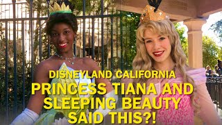 Princess Tiana and Sleeping Beauty Said THIS Amazing Holiday Meet and Greet Disneyland disney [upl. by Anuaf]