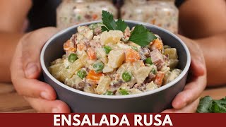 Ensalada rusa super especial fácil y rendidora  Katastrofa La Cocina [upl. by Ahsinik]