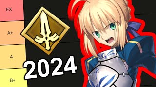 FateGrand Order – Saber Tier List 2024 [upl. by Quiteris]