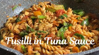 Fusilli in Tuna Sauce  Tasty Pasta in Tuna and Greens  Sundaris Home Recipes [upl. by Neri]