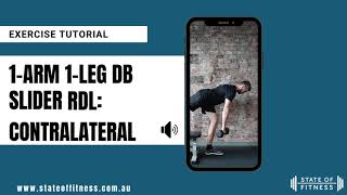 1Arm 1Leg DB Slider RDL Contralateral  Tutorial  State of Fitness [upl. by Tiernan427]