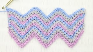 Simple Chevron Crochet Stitch Tutorial [upl. by Tingey]