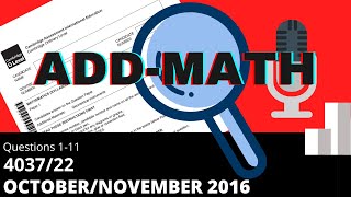 OLevel Add Math D October November 2016 Paper 22 403722 [upl. by Laurianne128]