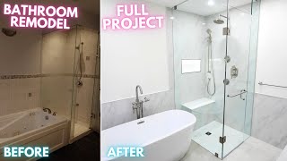 Master Bathroom Renovation  How To  Timelapse [upl. by Nelo]