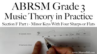 ABRSM Grade 3 Music Theory Section F Part 1 Minor Keys With Four Sharps Or Flats with Sharon Bill [upl. by Lorne]