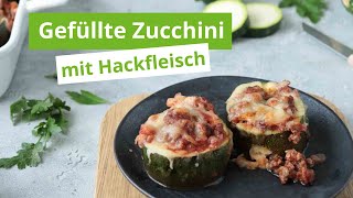 Gefüllte Zucchini mit Hackfleisch  aus dem Ofen  Rezept  Stylingkitchen [upl. by Paula]