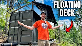 Building a FLOATING DECK on our DIY Tiny House [upl. by Ylam480]