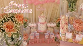 💗🦋🌸 ALLESTIMENTO PRIMA COMUNIONE 🌸🦋💗 tema farfalla  sweet table  confettata  caramellata [upl. by Arriaet196]