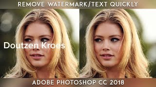 Remove WatermarkText Quickly From Any Images  Adobe Photoshop CC 2018 [upl. by Colene173]