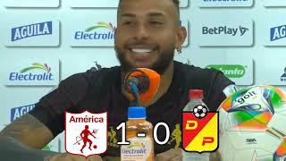 GANO AMERICA Y NOS ESPERA EL PASCUAL AMERICA DE CALI VS PEREIRA 1  0 DUVAN RUEDA DE PRENSA [upl. by Miett553]