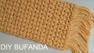 Bufanda de lana a crochet fácil y rápido paso a paso [upl. by Atinra435]