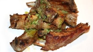 Iberico roasted ribs with garlic sauce parsley and lemon [upl. by Larsen614]