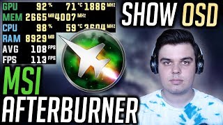 MSI Afterburner  How to show OSD  Show FPS and AVG FPS Tutorial [upl. by Butler]