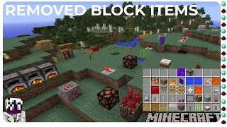 Minecraft  Removed Block Items Old Secret Blocks [upl. by Litton879]