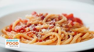 Bucatini with Pancetta Tomatoes and Onion  Everyday Food with Sarah Carey [upl. by Yelnik232]