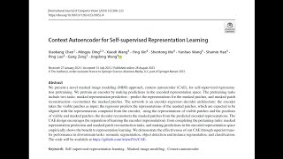 Context Autoencoder for Self Supervised Representation Learning [upl. by Eanram]