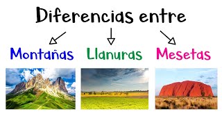 🌄 Diferencias entre Montañas Llanuras y Mesetas 🌄 Fácil y Rápido [upl. by Hayashi45]