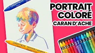 Dessiner un portrait aux pastels Néocolor 2 Caran dAche [upl. by Ardnuaet149]