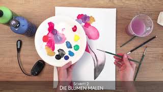 Malen mit Acryl ArtNight Flamingo Tutorial [upl. by Sulohcin]