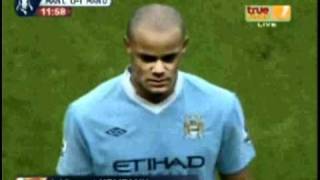 Kompany Sent off Red card Man City  Man Utd 23 REAL HD [upl. by Hallee874]