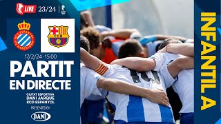 🔴 LIVE  ⚽️ RCD Espanyol Infantil A 🆚 FC Barcelona  J18  Div Honor Cat  EspanyolMEDIA [upl. by Dugan]