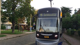 LVB Straßenbahn Leipzig Linie 11 nach Schkeuditz [upl. by Nhtanhoj]