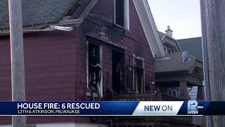 Milwaukee firefighters rescue 4 kids 2 adults trapped in house fire [upl. by Kelby606]