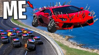 Running From Cops with Flying Spike Car on GTA 5 RP [upl. by Assirod]