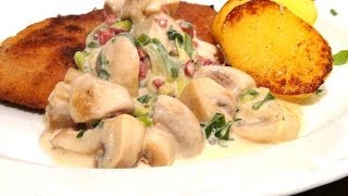 Champignon Rahm Sauce  Rezept Video  Anleitung [upl. by Aydin662]