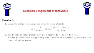 Solution de lExercice 3 du Concours Eamac Niveau Ingenieur 2024 [upl. by Adlesirc]