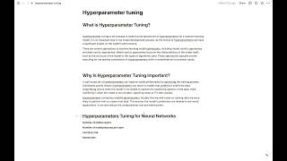 HYPERPARAMETER TUNING [upl. by Adlai]