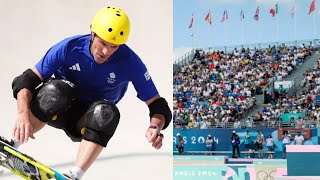 51YearOld Skateboarder Andy Macdonald Competes at Olympics and Gets Standing Ovation [upl. by Peppie]