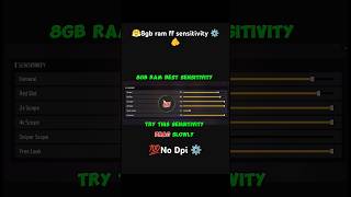 8GB Ram FF Sensitivity ⚙️ Best⚡ Sensitivity Setting 8gb ram 2024 😤freefire foryou foryourpage [upl. by Reivilo359]