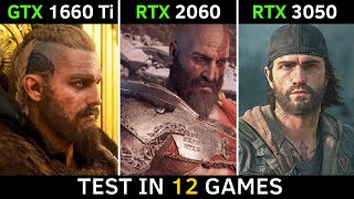 GTX 1660 Ti vs RTX 2060 vs RTX 3050  Test in 12 New Games  2022 [upl. by Gagne]