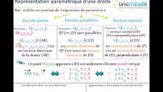 Synthèse dUne Minute  Représentation Paramétrique de Droites [upl. by Alrac837]