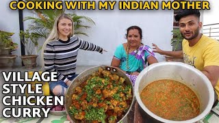 Cooking with my Indian Mother II VillageStyle Chicken Curry II Maharashtrian Chicken Curry [upl. by Weidman]