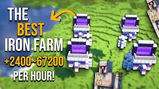 Minecraft BEST IRON FARM 121  NEW  2400  67200 Per Hour [upl. by Sowell]