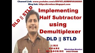 Implement Half Subtractor using 14 DEMUX  Half Subtractor using 1X4 Demultiplexer  DLD  STLD [upl. by Ramak]