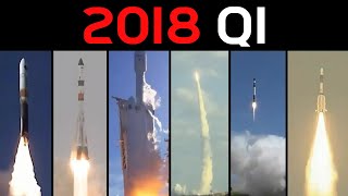 Rocket Launch Compilation 2018  Q1 [upl. by Ninetta553]